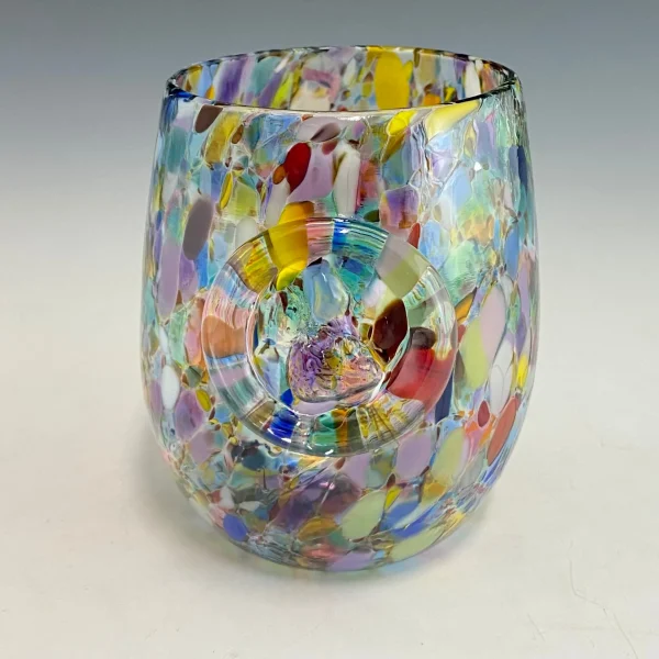 Colored Block Island Stemless Wine Glasses