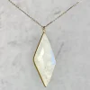 Diamond Shaped Moonstone Pendant Necklace