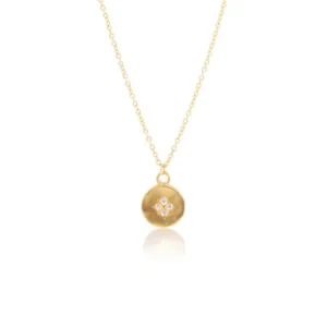 Four Star Wave Charm in 18K Gold and Diamonds Necklace
