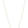 14k Gold 1/2" Bar with 1mm White Diamond Necklace