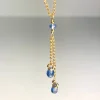 Kyanite Double Drop 14k Gold Filled Necklace
