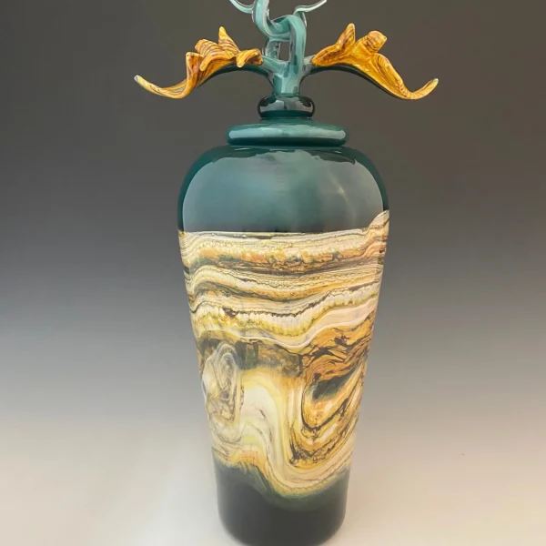 Lidded Sage Covered Jar