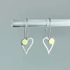 Mini Heart Earrings with 18k Bimetal Dot