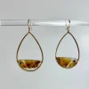 Montana Agate Earrings with 14k Gold and Brown Diamonds
