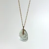 Moss Aqua Drop on 14k Gold Necklace