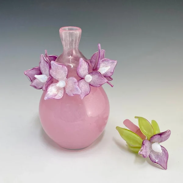Pink Floral Bottle with Stopper