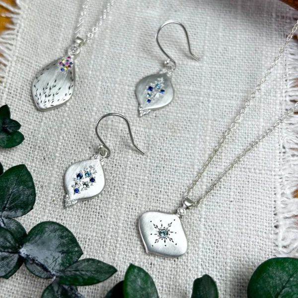 Raindrop Sapphire and Diamond Earrings