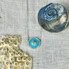 Silver Sea Shell over Turquoise Necklace