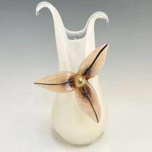 Small Split Vase with Beige Flower