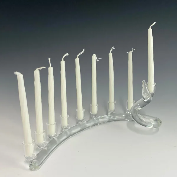 Spiral Menorah in Clear