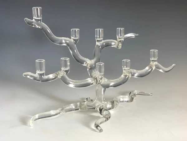 Wide Tree Of Life Menorah in Clear
